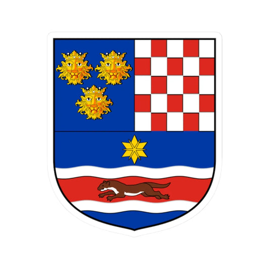 Coa Croatia Country History without crown 1868-1918 (Croatia) (Coat of Arms) STICKER Vinyl Kiss-Cut Decal 2 Inch White - The Sticker Space