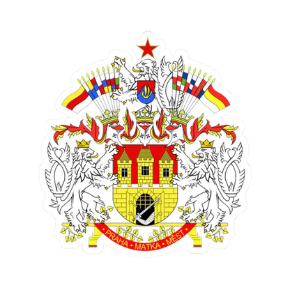 COA cz Praha 1960 (Czech Republic) (Coat of Arms) STICKER Vinyl Kiss-Cut Decal 2 Inch White - The Sticker Space
