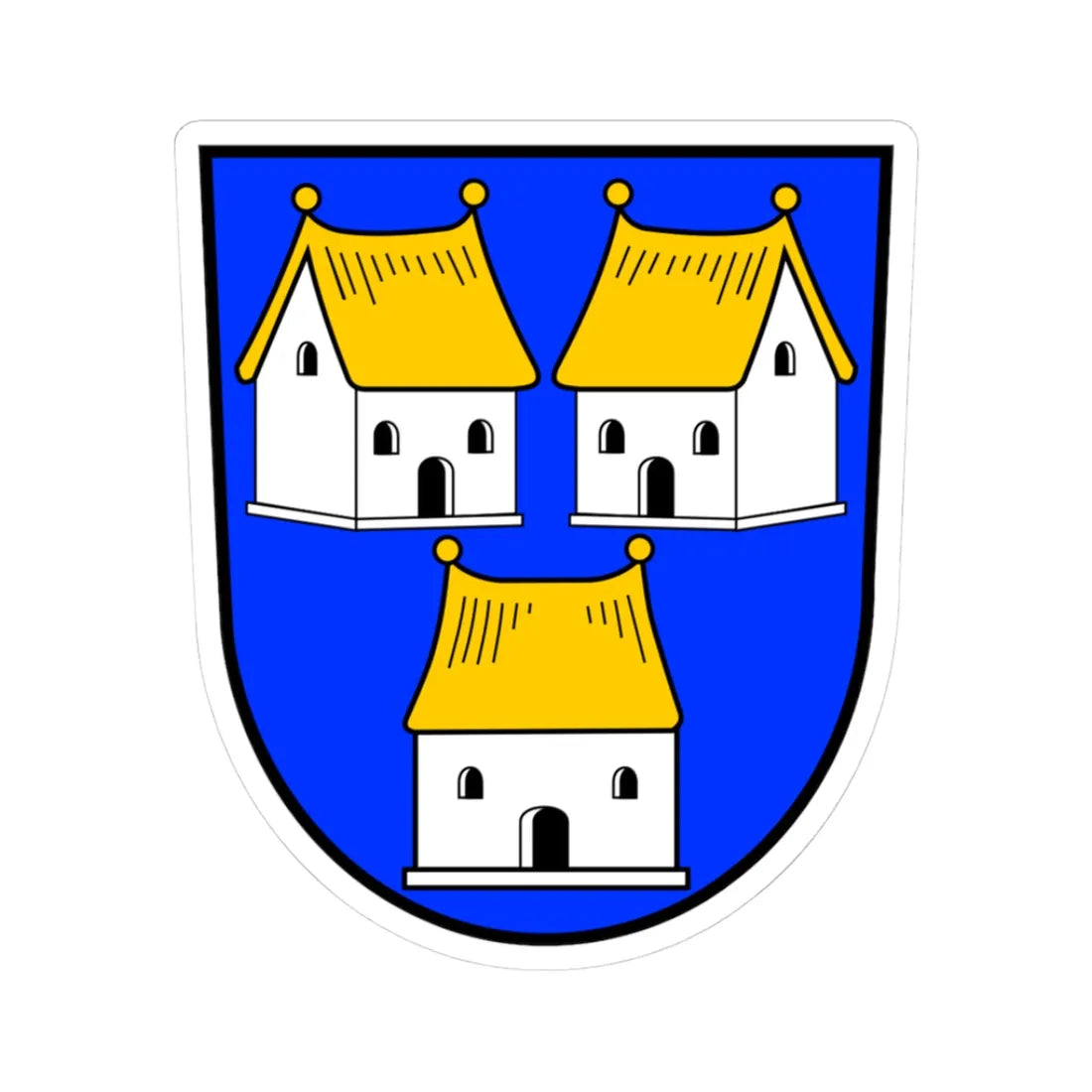 Coa de-by-dorfen (Germany) (Coat of Arms) STICKER Vinyl Kiss-Cut Decal 3 Inch White - The Sticker Space