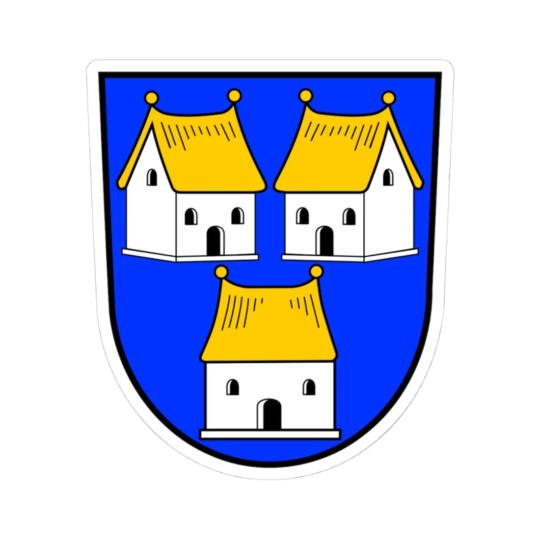 Coa de-by-dorfen (Germany) (Coat of Arms) STICKER Vinyl Kiss-Cut Decal 4 Inch White - The Sticker Space