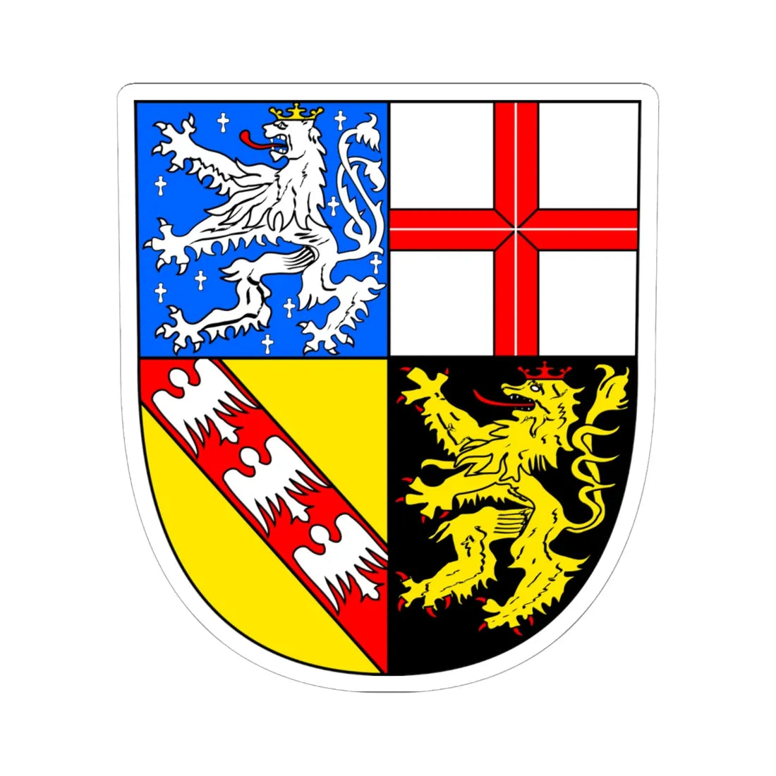 Coa de-saarland (Germany) (Coat of Arms) STICKER Vinyl Kiss-Cut Decal 6 Inch White - The Sticker Space