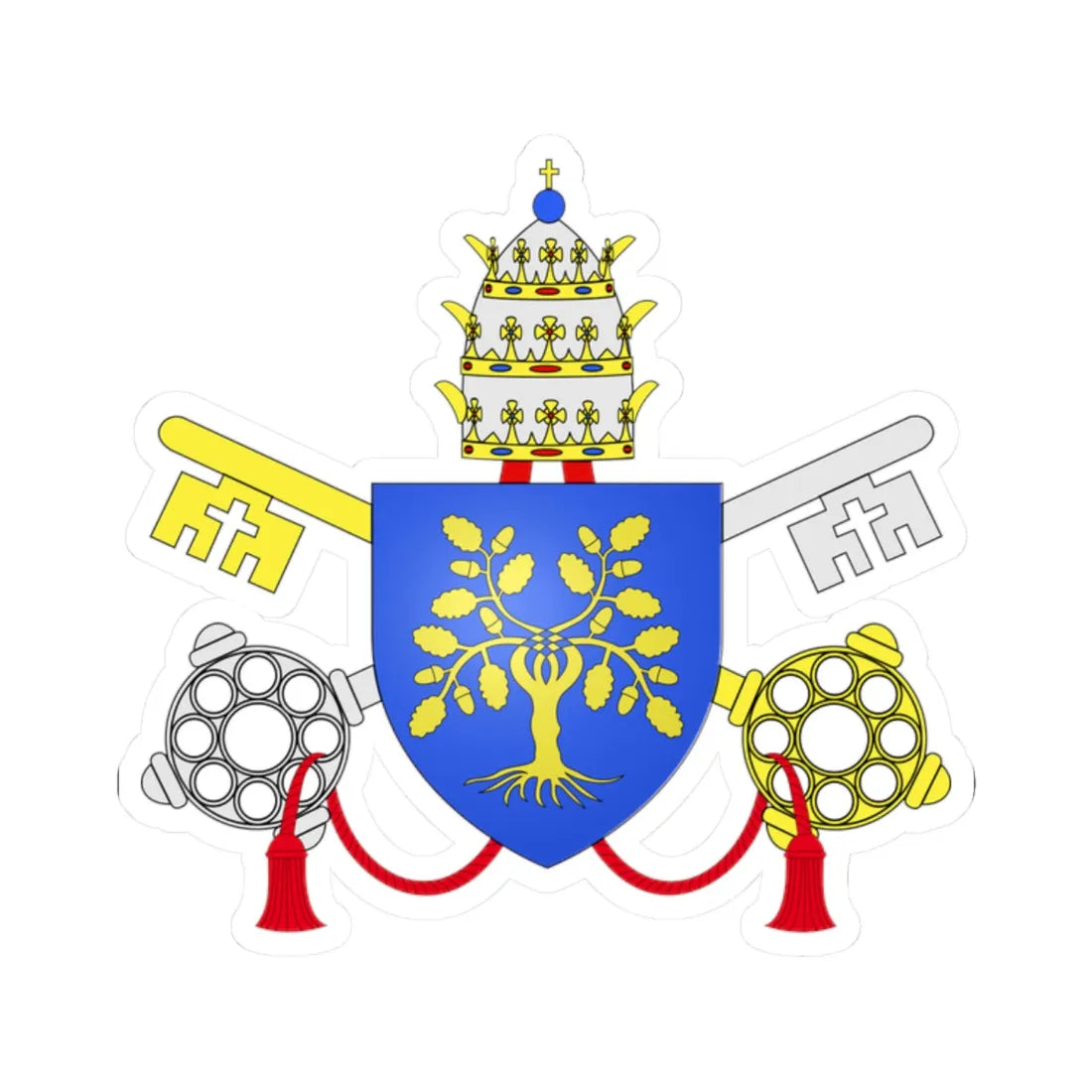 CoA della Rovere popes (Italy) (Coat of Arms) STICKER Vinyl Kiss-Cut Decal 2 Inch White - The Sticker Space