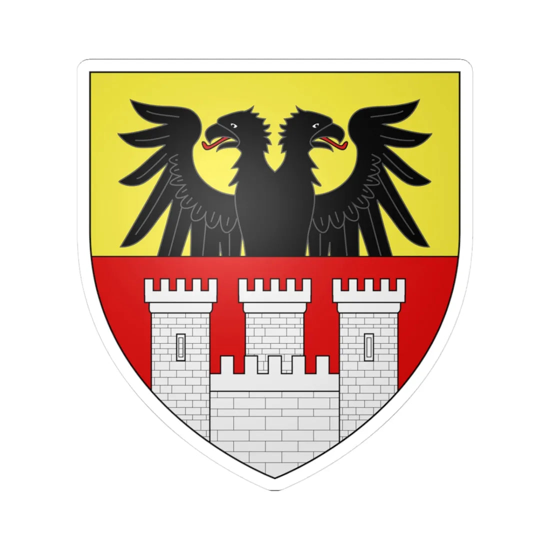 CoA Duisburg NRW (Germany) (Coat of Arms) STICKER Vinyl Kiss-Cut Decal 3 Inch White - The Sticker Space