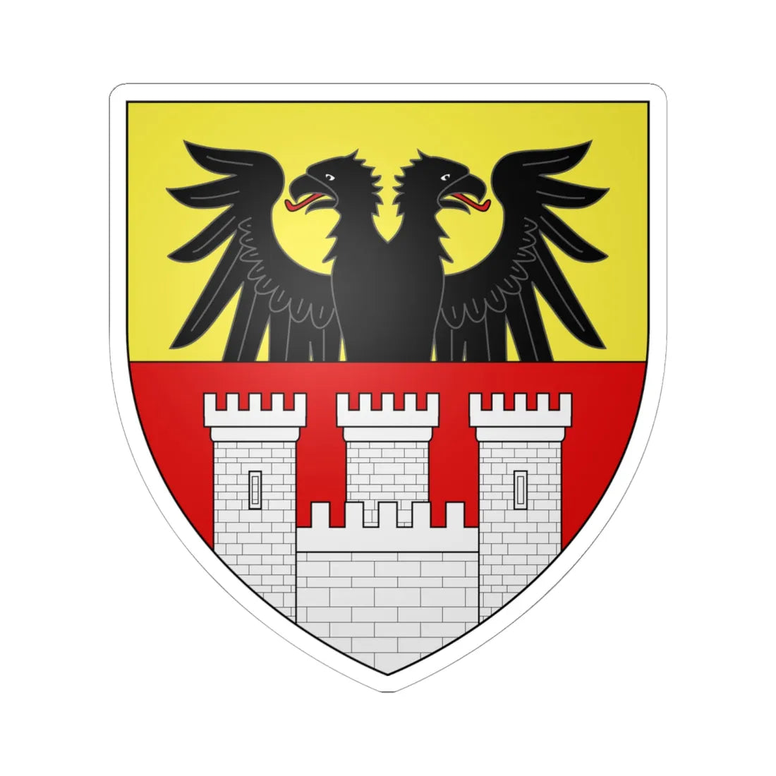 CoA Duisburg NRW (Germany) (Coat of Arms) STICKER Vinyl Kiss-Cut Decal 6 Inch White - The Sticker Space