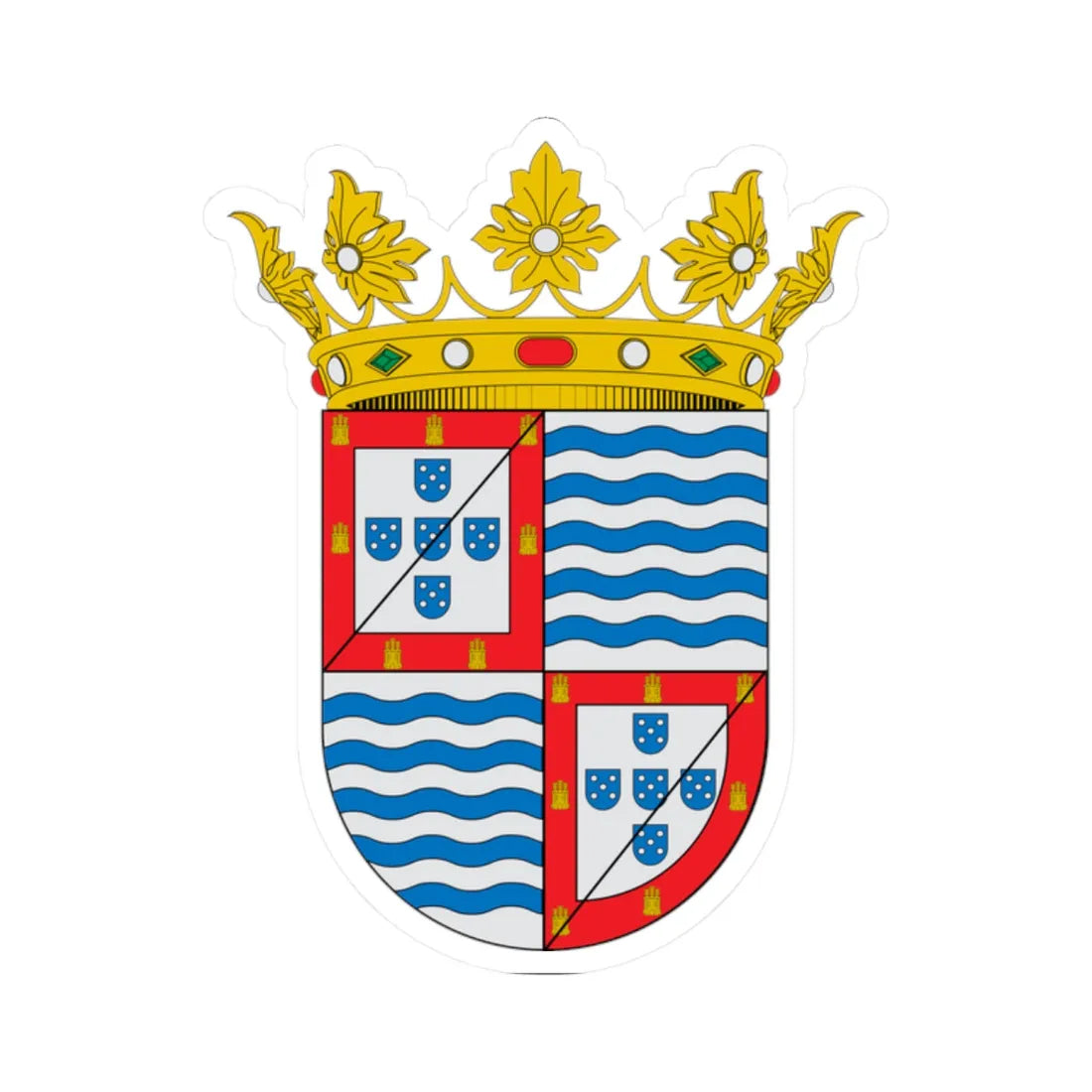 COA Duke of Abrantes (Portugal) (Coat of Arms) STICKER Vinyl Kiss-Cut Decal 2 Inch White - The Sticker Space