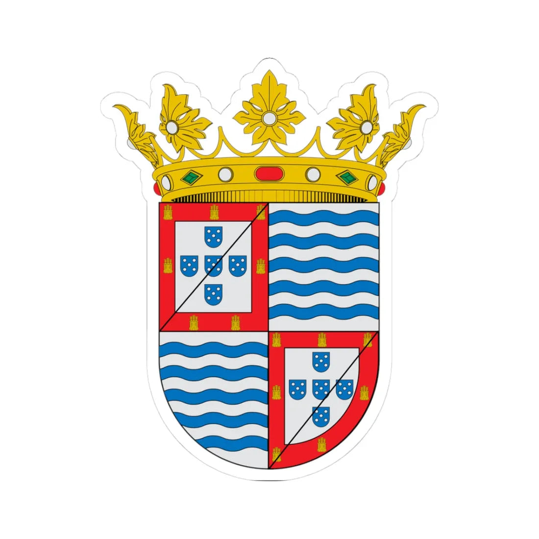 COA Duke of Abrantes (Portugal) (Coat of Arms) STICKER Vinyl Kiss-Cut Decal 3 Inch White - The Sticker Space