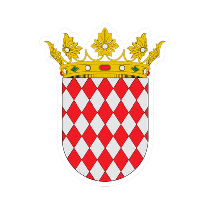 COA Duke of Grimaldi (Monaco) (Coat of Arms) STICKER Vinyl Kiss-Cut Decal 2 Inch White - The Sticker Space