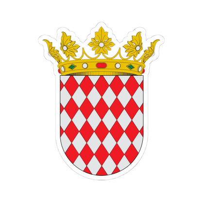 COA Duke of Grimaldi (Monaco) (Coat of Arms) STICKER Vinyl Kiss-Cut Decal 4 Inch White - The Sticker Space