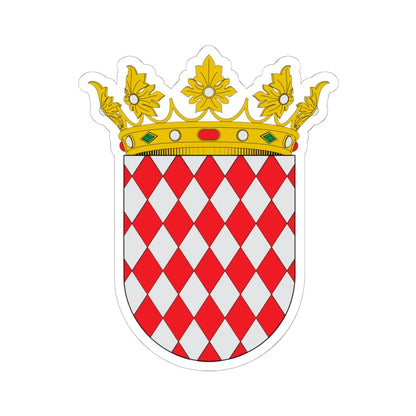 COA Duke of Grimaldi (Monaco) (Coat of Arms) STICKER Vinyl Kiss-Cut Decal 6 Inch White - The Sticker Space