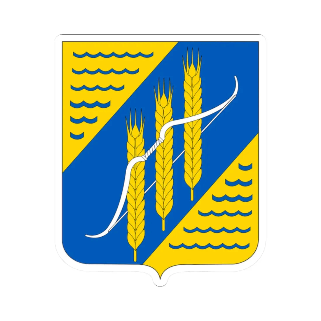 COA Dzhankoiskyi Raion (Ukraine) (Coat of Arms) STICKER Vinyl Kiss-Cut Decal 2 Inch White - The Sticker Space