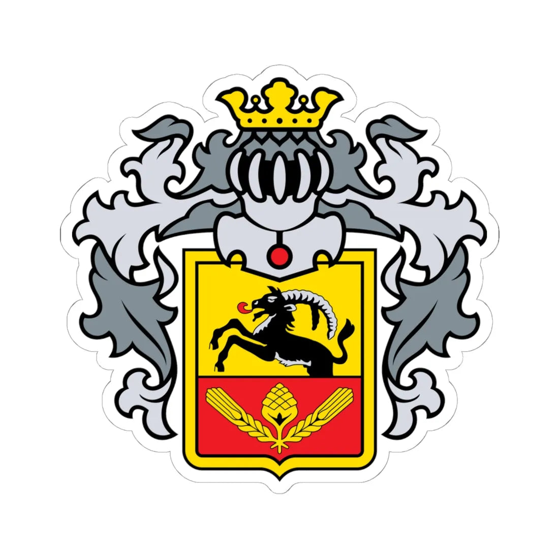 CoA Eder ACH (Germany) (Coat of Arms) STICKER Vinyl Kiss-Cut Decal 6 Inch White - The Sticker Space