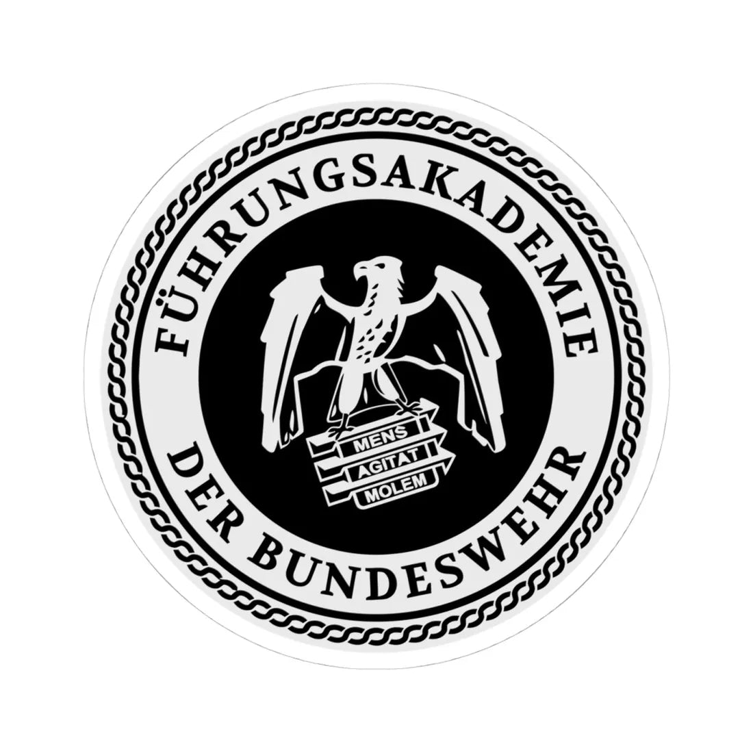 COA FüAkBw full (Germany) (Coat of Arms) STICKER Vinyl Kiss-Cut Decal 4 Inch White - The Sticker Space