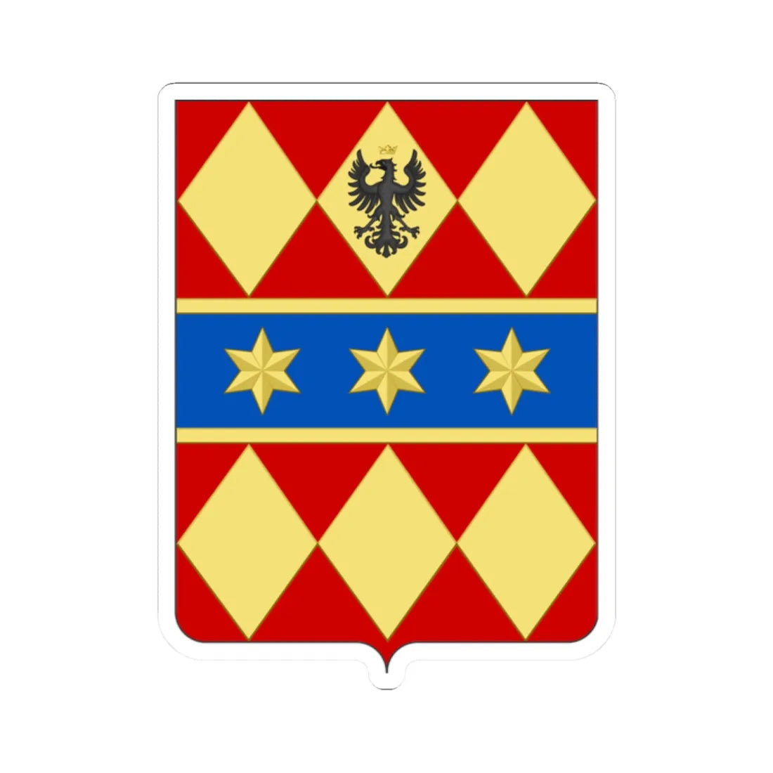 COA fam ITA Tibertelli (Italy) (Coat of Arms) STICKER Vinyl Kiss-Cut Decal 2 Inch White - The Sticker Space