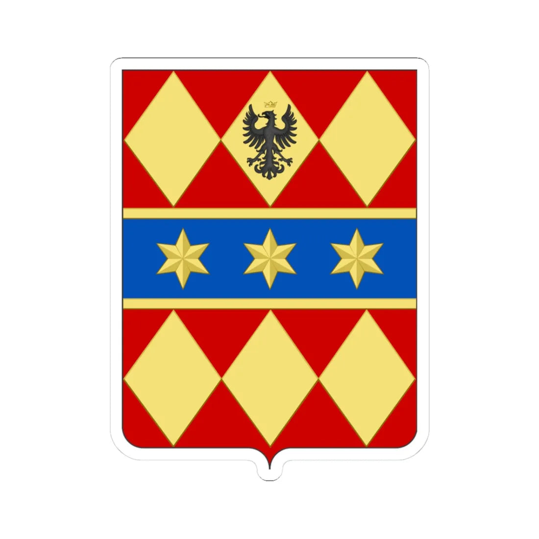 COA fam ITA Tibertelli (Italy) (Coat of Arms) STICKER Vinyl Kiss-Cut Decal 3 Inch White - The Sticker Space