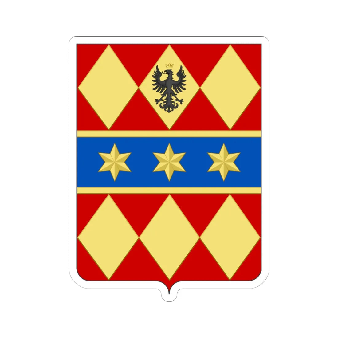 COA fam ITA Tibertelli (Italy) (Coat of Arms) STICKER Vinyl Kiss-Cut Decal 4 Inch White - The Sticker Space