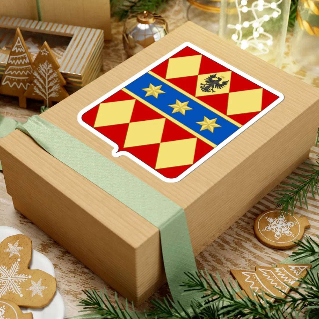 COA fam ITA Tibertelli (Italy) (Coat of Arms) STICKER Vinyl Kiss-Cut Decal - The Sticker Space