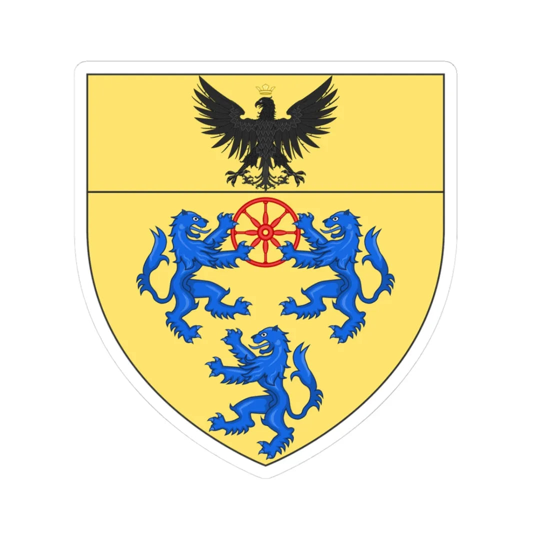 Coa fam ITA Ugurgieri 2 HrM (Italy) (Coat of Arms) STICKER Vinyl Kiss-Cut Decal 3 Inch White - The Sticker Space