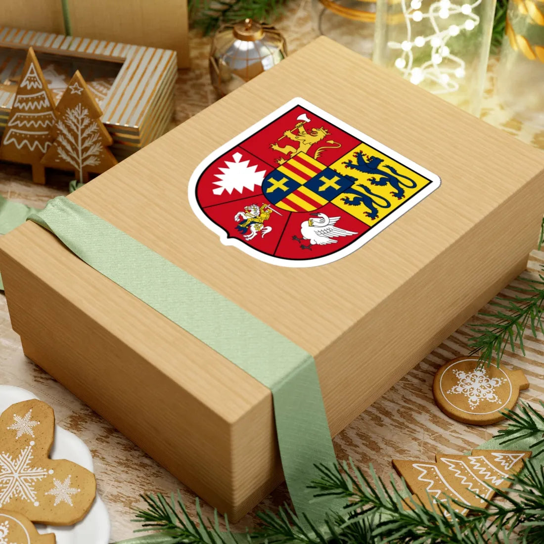 COA family de Herzogen von Schleswig-Holstein-Gottorf (Denmark) (Coat of Arms) STICKER Vinyl Kiss-Cut Decal - The Sticker Space