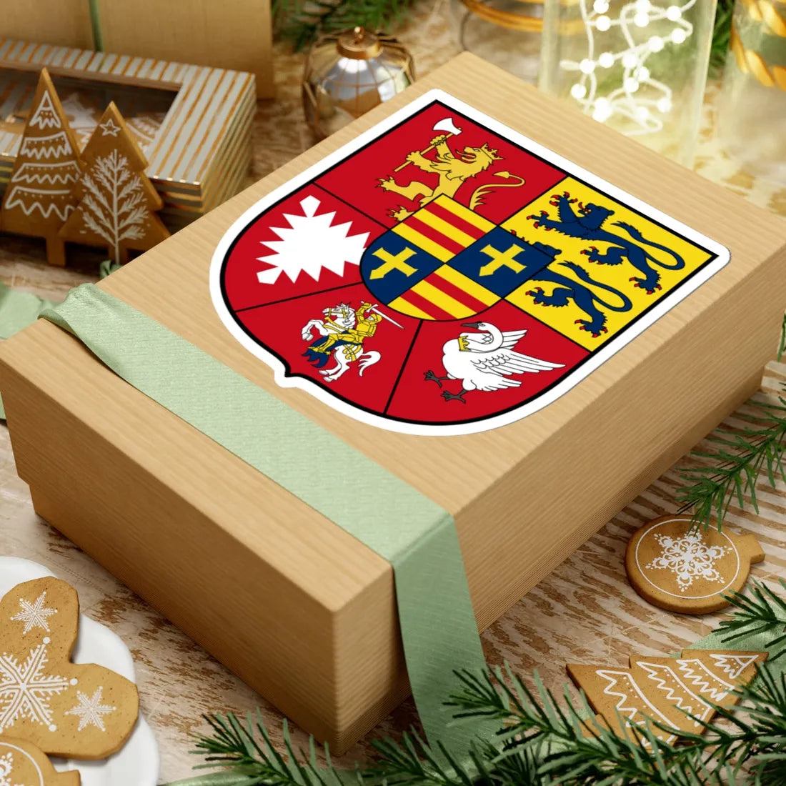 COA family de Herzogen von Schleswig-Holstein-Gottorf (Denmark) (Coat of Arms) STICKER Vinyl Kiss-Cut Decal - The Sticker Space