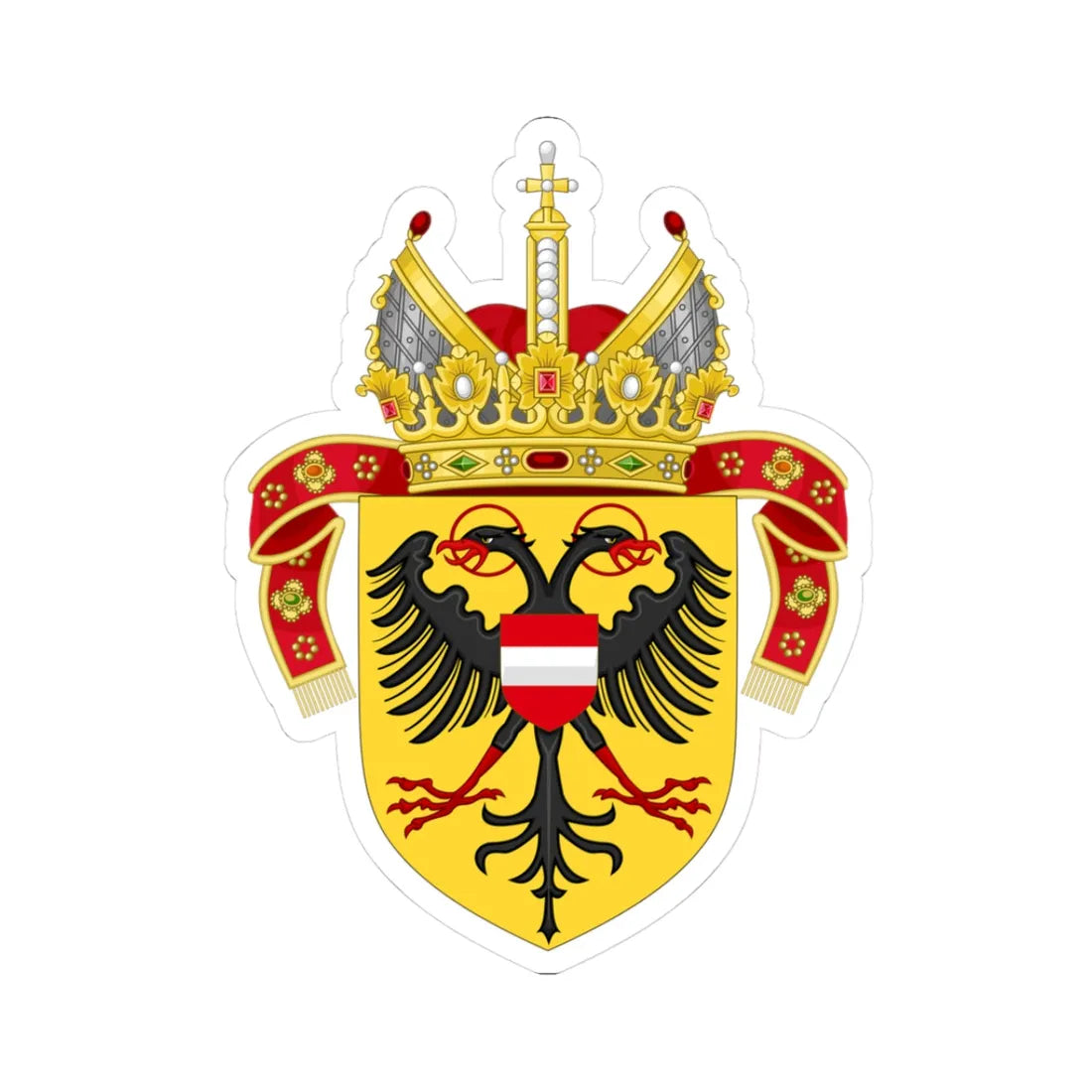 CoA Frederick III of Habsburg (Austria) (Coat of Arms) STICKER Vinyl Kiss-Cut Decal 3 Inch White - The Sticker Space