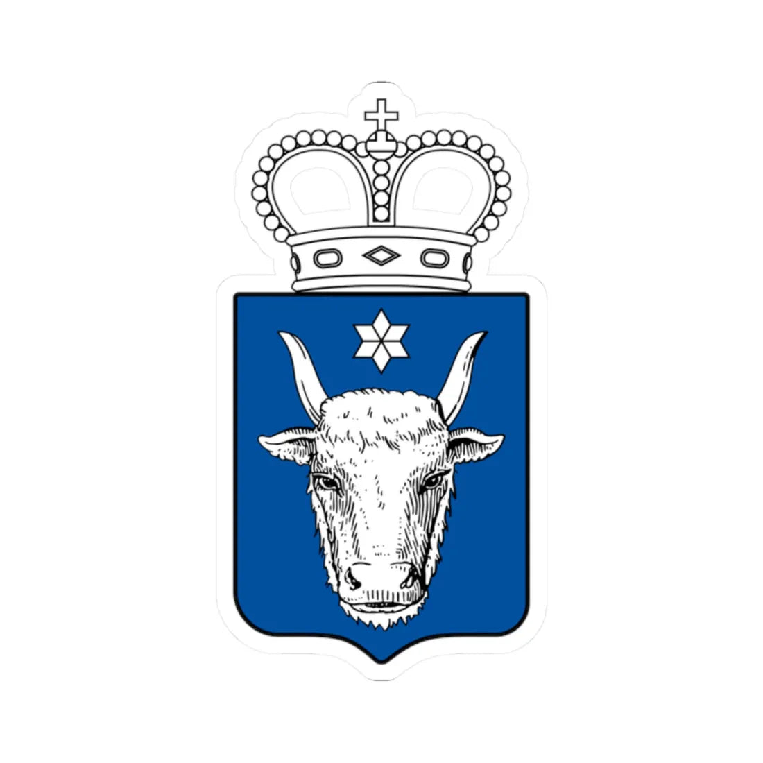 CoA from Flag of the Moldavian Army 1849 (Oman) (Coat of Arms) STICKER Vinyl Kiss-Cut Decal 2 Inch White - The Sticker Space