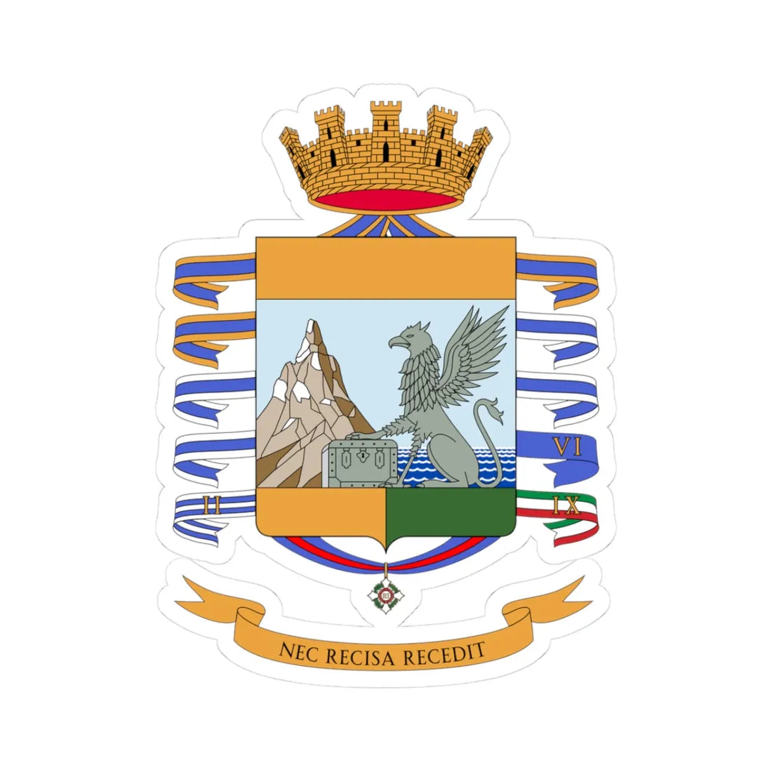 CoA Guardia di Finanza (Italy) (Coat of Arms) STICKER Vinyl Kiss-Cut Decal 3 Inch White - The Sticker Space