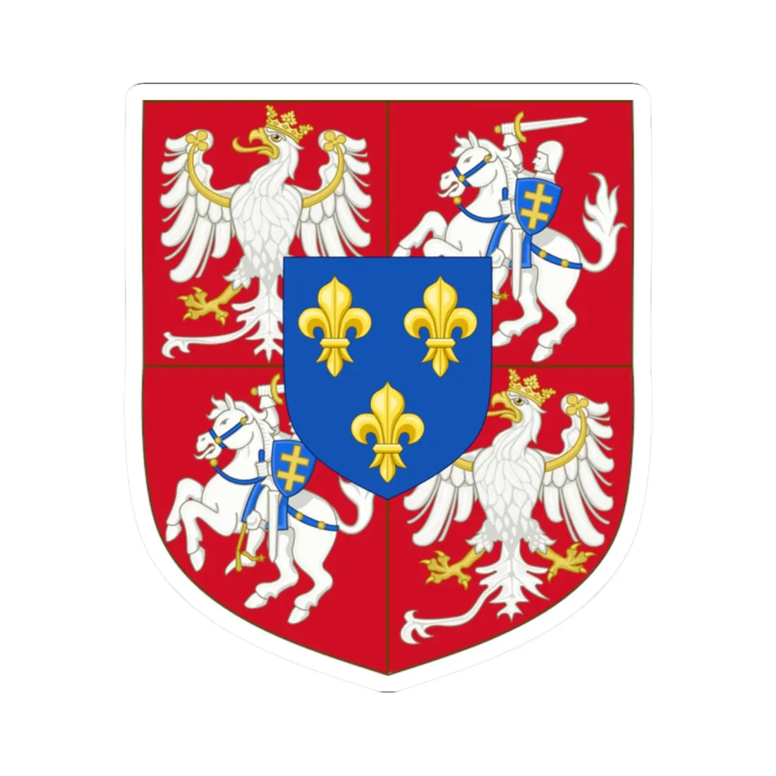 COA Henri I of Poland (Lithuania) (Coat of Arms) STICKER Vinyl Kiss-Cut Decal 2 Inch White - The Sticker Space