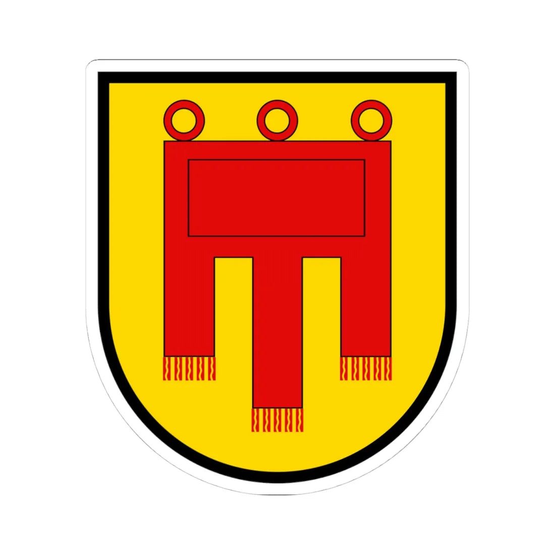 Coa House of Tuebingen framed (Germany) (Coat of Arms) STICKER Vinyl Kiss-Cut Decal 4 Inch White - The Sticker Space