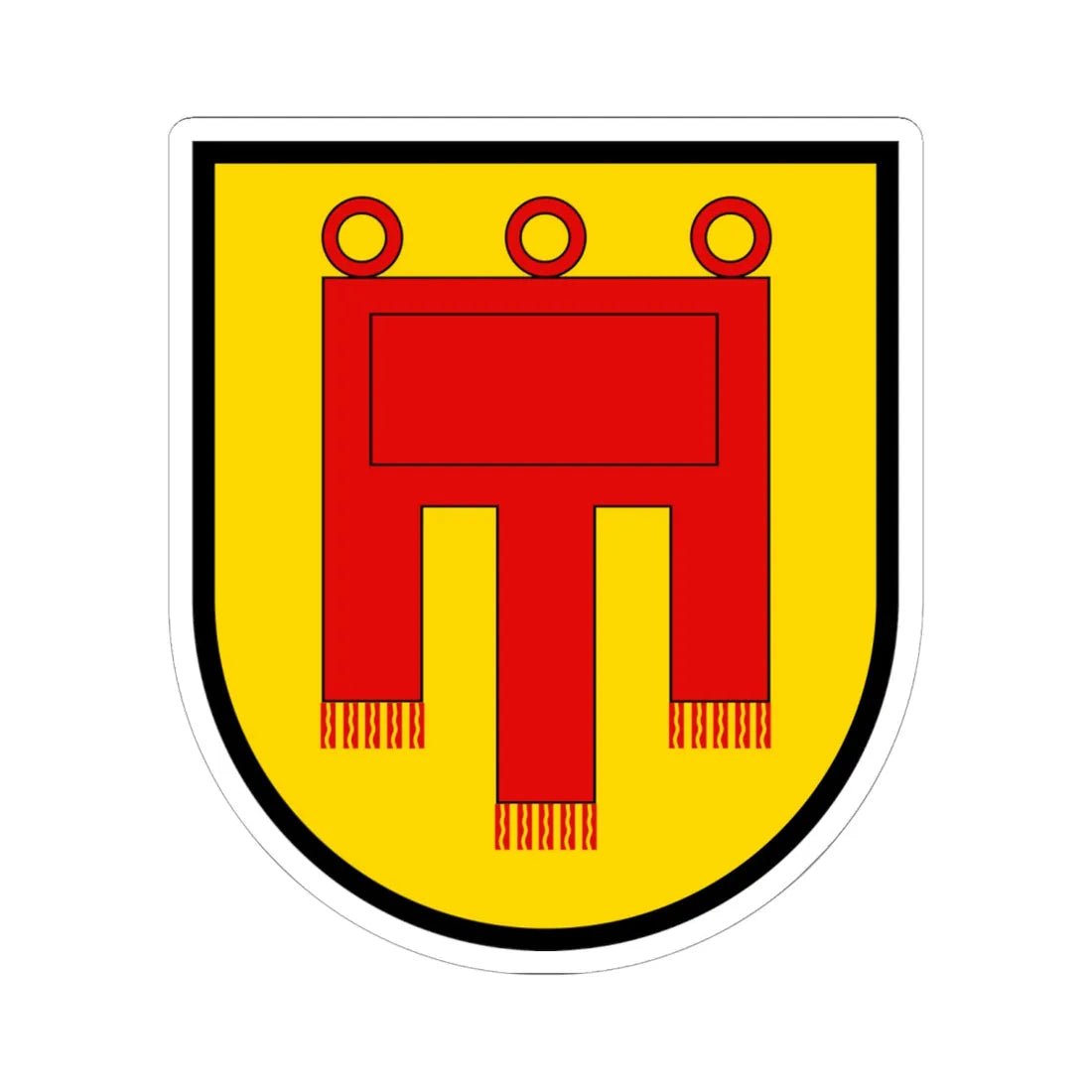 Coa House of Tuebingen framed (Germany) (Coat of Arms) STICKER Vinyl Kiss-Cut Decal 6 Inch White - The Sticker Space