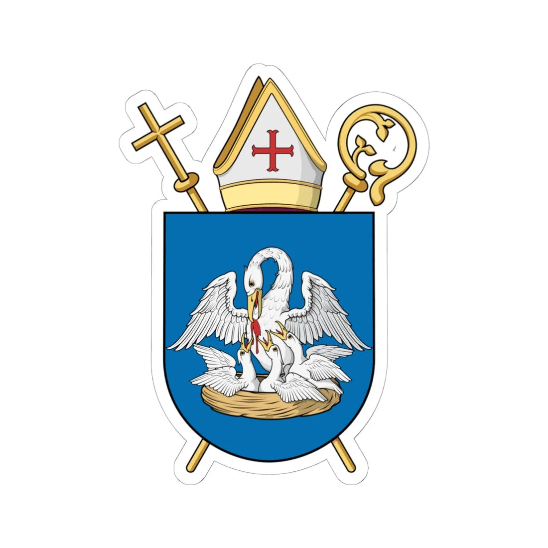 Coa Hungary Cat Bishop Vinkovich (Hungary) (Coat of Arms) STICKER Vinyl Kiss-Cut Decal - The Sticker Space