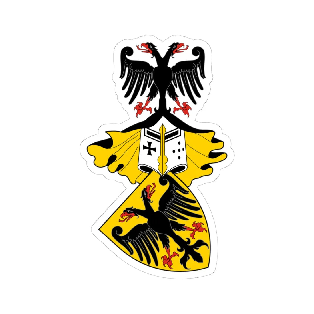 Coa Hungary Clan Balogh v2 (Hungary) (Coat of Arms) STICKER Vinyl Kiss-Cut Decal 4 Inch White - The Sticker Space