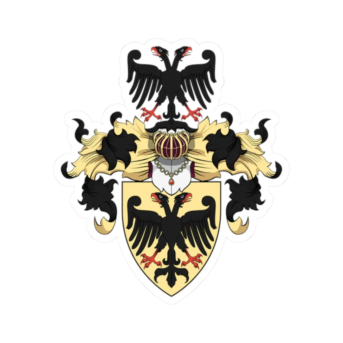 Coa Hungary Clan Balogh v3 (Hungary) (Coat of Arms) STICKER Vinyl Kiss-Cut Decal 2 Inch White - The Sticker Space