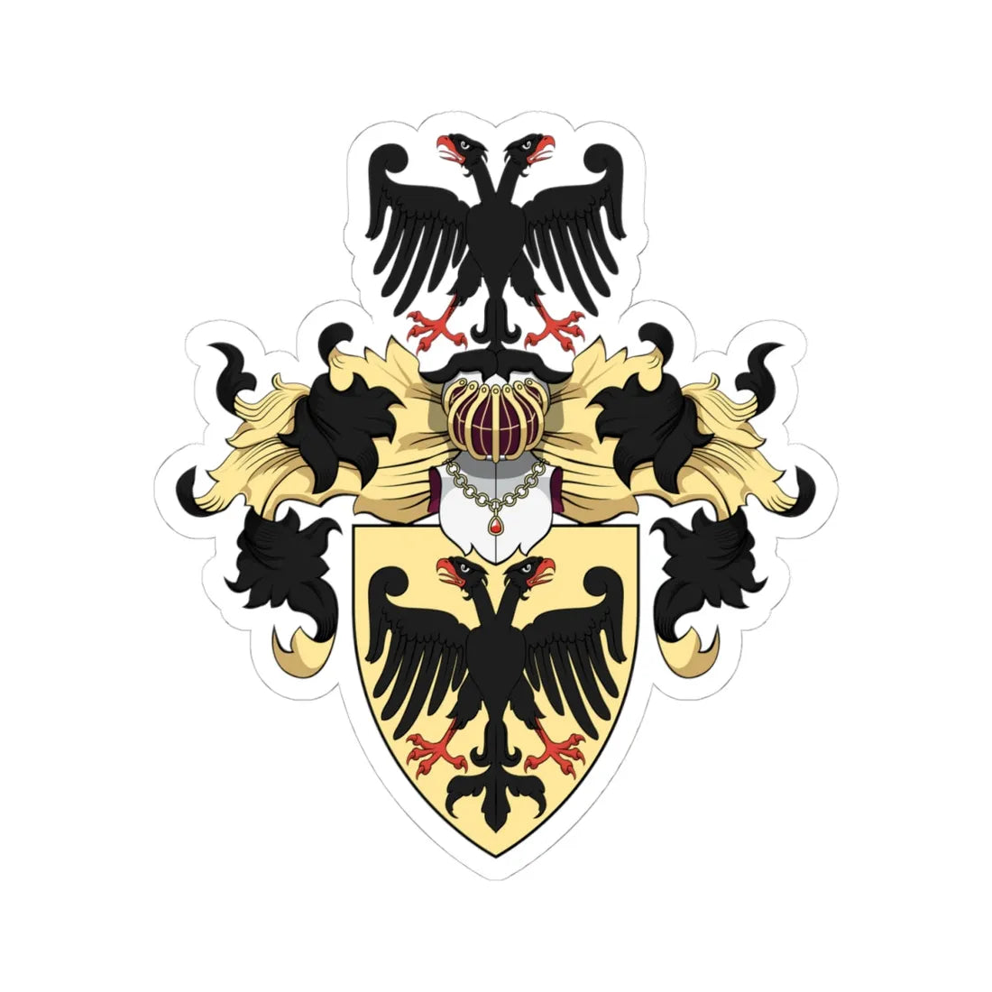 Coa Hungary Clan Balogh v3 (Hungary) (Coat of Arms) STICKER Vinyl Kiss-Cut Decal 4 Inch White - The Sticker Space