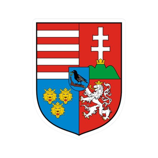 Coa Hungary Country History Mathias Corvinus 41458-1490 (Czech Republic) (Coat of Arms) STICKER Vinyl Kiss-Cut Decal 2 Inch White - The Sticker Space