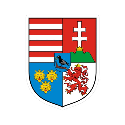 Coa Hungary Country History Mathias Corvinus 51458-1490 (Czech Republic) (Coat of Arms) STICKER Vinyl Kiss-Cut Decal 3 Inch White - The Sticker Space