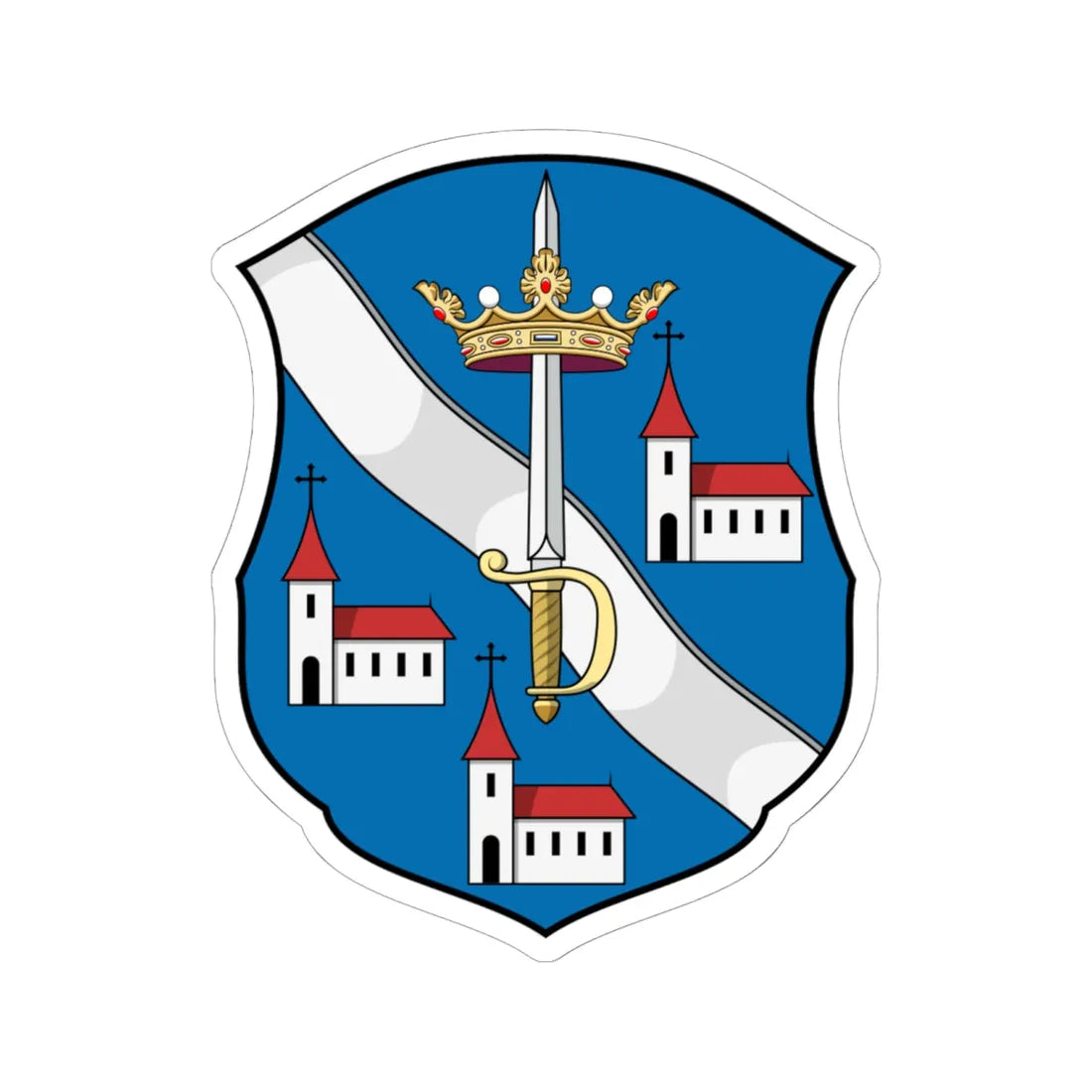 Coa Hungary County Bars history (Hungary) (Coat of Arms) STICKER Vinyl Kiss-Cut Decal 6 Inch White - The Sticker Space