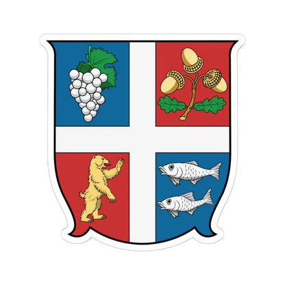 Coa Hungary County Bereg history (Hungary) (Coat of Arms) STICKER Vinyl Kiss-Cut Decal 6 Inch White - The Sticker Space