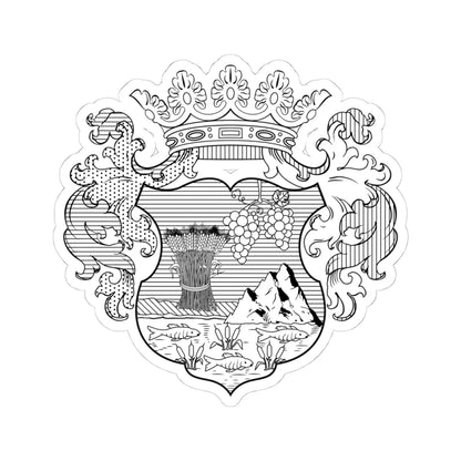 Coa Hungary County Bihar BW (Hungary) (Coat of Arms) STICKER Vinyl Kiss-Cut Decal 4 Inch White - The Sticker Space