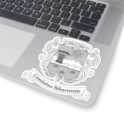 Coa Hungary County Bihar v3 BW (Hungary) (Coat of Arms) STICKER Vinyl Kiss-Cut Decal - The Sticker Space