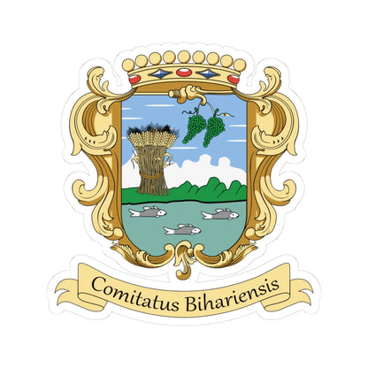 Coa Hungary County Bihar v3 (Hungary) (Coat of Arms) STICKER Vinyl Kiss-Cut Decal 3 Inch White - The Sticker Space
