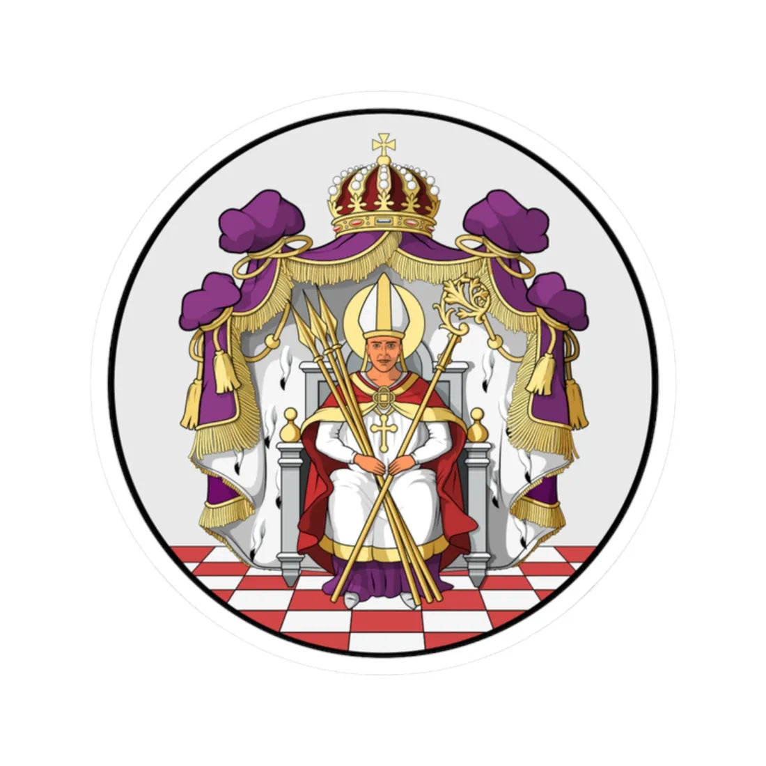 Coa Hungary County Esztergom history (Hungary) (Coat of Arms) STICKER Vinyl Kiss-Cut Decal 2 Inch White - The Sticker Space