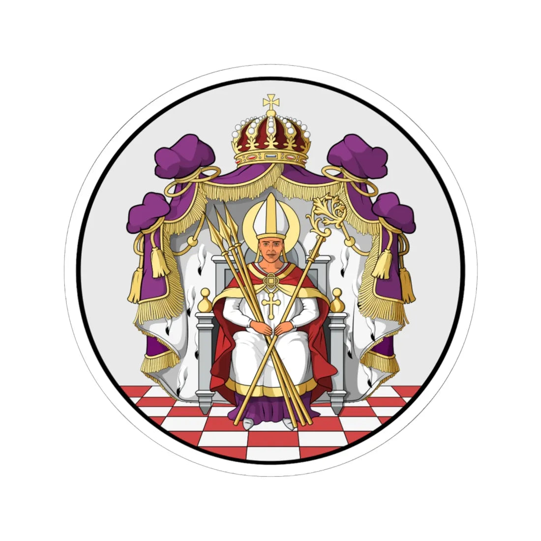 Coa Hungary County Esztergom history (Hungary) (Coat of Arms) STICKER Vinyl Kiss-Cut Decal 6 Inch White - The Sticker Space