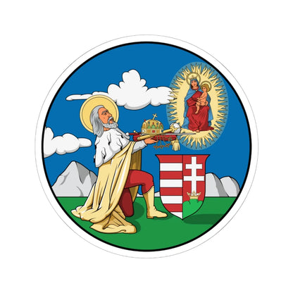 Coa Hungary County Fejér history (Hungary) (Coat of Arms) STICKER Vinyl Kiss-Cut Decal 6 Inch White - The Sticker Space