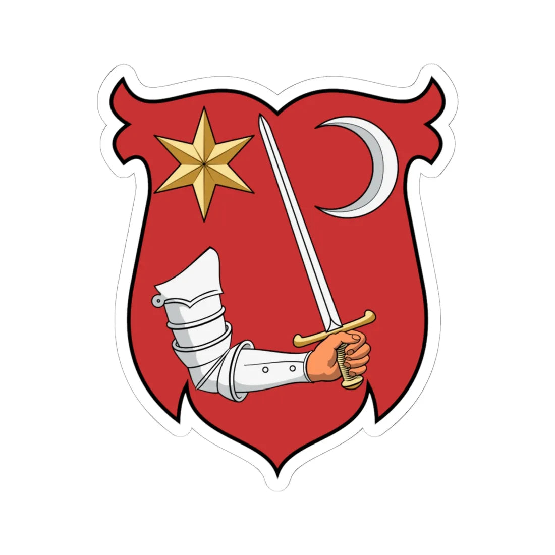 Coa Hungary County Hont history (Hungary) (Coat of Arms) STICKER Vinyl Kiss-Cut Decal 6 Inch White - The Sticker Space