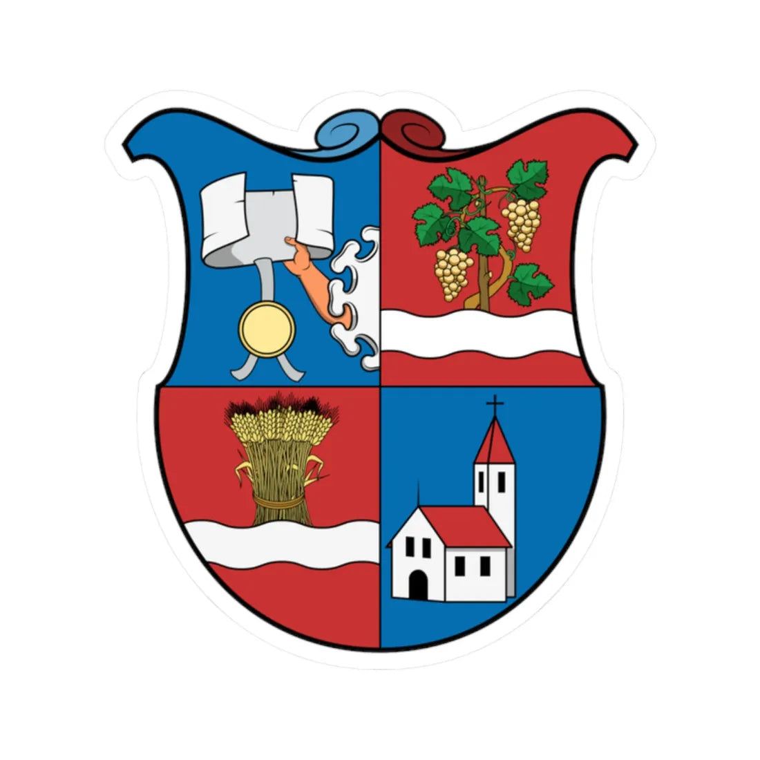 Coa Hungary County Kolozs history (Hungary) (Coat of Arms) STICKER Vinyl Kiss-Cut Decal 2 Inch White - The Sticker Space