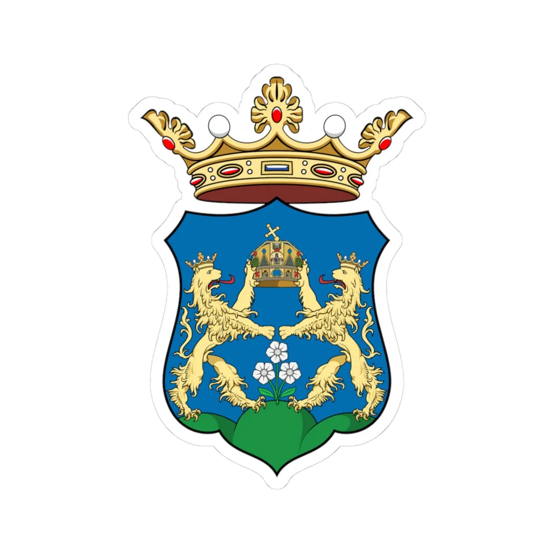 Coa Hungary County Moson history (Hungary) (Coat of Arms) STICKER Vinyl Kiss-Cut Decal 3 Inch White - The Sticker Space