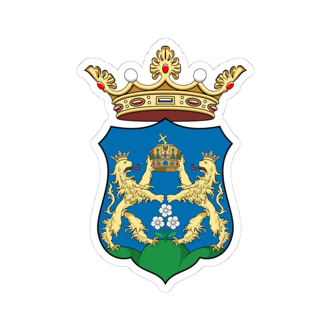 Coa Hungary County Moson history (Hungary) (Coat of Arms) STICKER Vinyl Kiss-Cut Decal 4 Inch White - The Sticker Space
