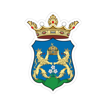 Coa Hungary County Moson history (Hungary) (Coat of Arms) STICKER Vinyl Kiss-Cut Decal 4 Inch White - The Sticker Space