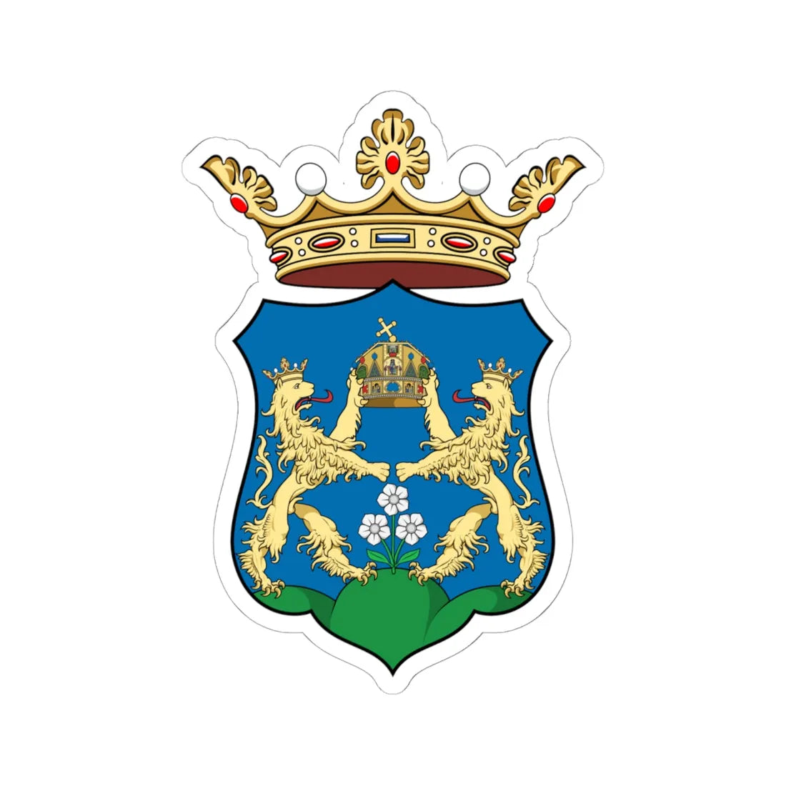 Coa Hungary County Moson history (Hungary) (Coat of Arms) STICKER Vinyl Kiss-Cut Decal 6 Inch White - The Sticker Space