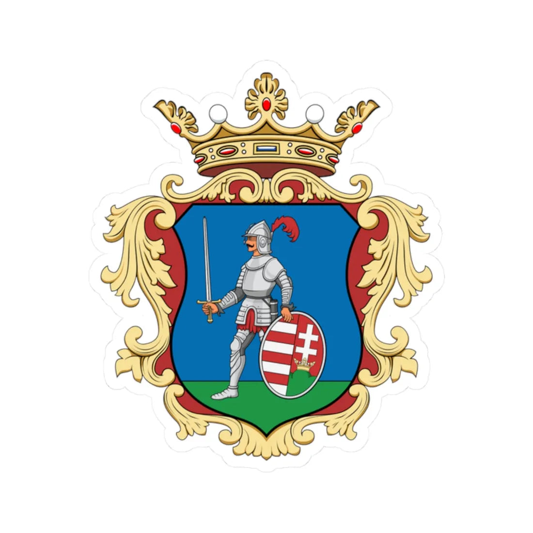 Coa Hungary County Nógrád history v2 (Hungary) (Coat of Arms) STICKER Vinyl Kiss-Cut Decal 2 Inch White - The Sticker Space